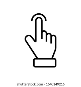 touch on screen line art vector icon - ui icon vector
