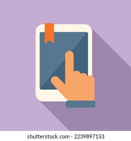 Toque el vector plano del icono de entrenamiento en línea. Curso web. Vídeo residencial