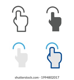 Touch Outline For Graphic And Web Design. Interactive Interface, Digital User Interaction. Hand Gesture In Virtual. Interactions Icon. Vector Illustration. Design On White Background. EPS10