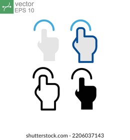 Touch Outline For Graphic And Web Design. Interactive Interface, Digital User Interaction. Hand Gesture In Virtual. Interactions Icon. Vector Illustration. Design On White Background. EPS10