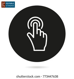 Touch - outline icon. Editable stroke. Vector illustration