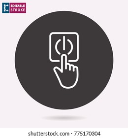 Touch - outline icon. Editable stroke. Vector illustration