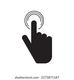 Touch outline icon, hand motion line art vector for apps and websites, hand key, touch screen or touch finger design  logo in trendy outline style, press and hold the pause icon on the screen 