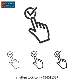 Touch - outline icon on white background. Editable stroke. Vector illustration.