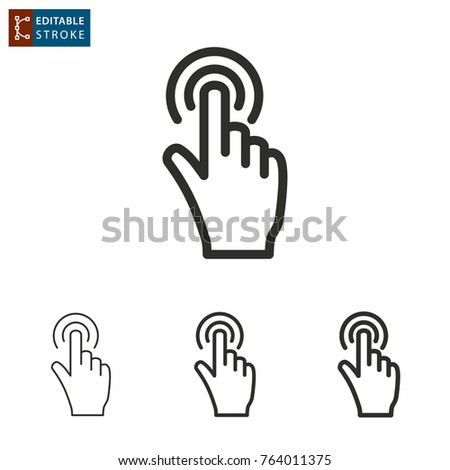 Touch - outline icon on white background. Editable stroke. Vector illustration.