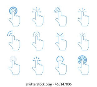touch pad gestures icons, hand pointer icons, click icons