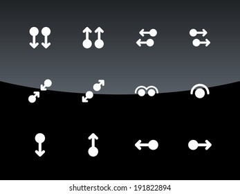 Touch Pad Gestures icons on black background. Vector illustration.