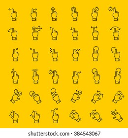 Touch pad Gestures Icons vector.