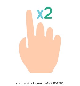 Touch pad icon. Index finger, doubleclick, decrease, increase, turn, rotation, approximation, press, Scrolling, click, arrow, sensor, turn. Zoom in, move, response time, x2