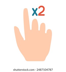 Touch pad icon. Index finger, doubleclick, decrease, increase, turn, rotation, approximation, press, Scrolling, click, arrow, sensor, turn. Zoom in, move, response time, x2