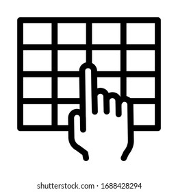 touch panel control icon vector. touch panel control sign. isolated contour symbol illustration