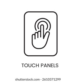 Touch panel icon for smart control systems and interactive home automation interfaces, editable stroke