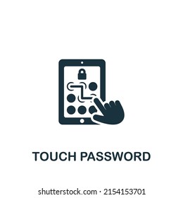 Touch Password icon. Monochrome simple Cryptocurrency icon for templates, web design and infographics