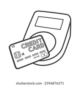 Touch payment. Cashless payment. Credit card. Vector illustration.