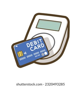 Touch payment. Cashless payment. Debit card.  Vector illustration.
