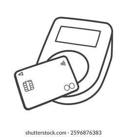 Touch payment. Cashless payment. Numberless credit card. Vector illustration.