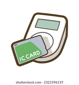 Touch payment. Cashless payment. Traffic IC card.  Vector illustration.