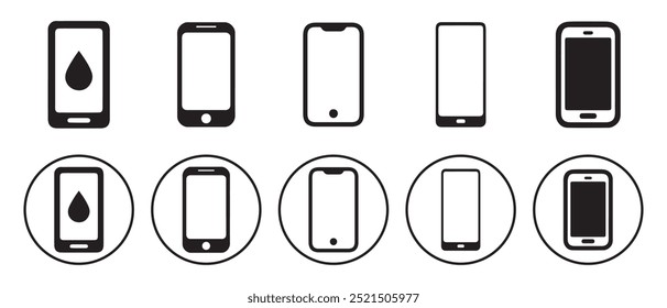 Conjunto de iconos de teléfono táctil: Ilustración vectorial de teléfono inteligente eps 10.
