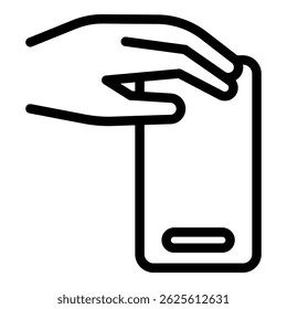 Touch phone screen icon outline vector. Hand smartphone. Smart device