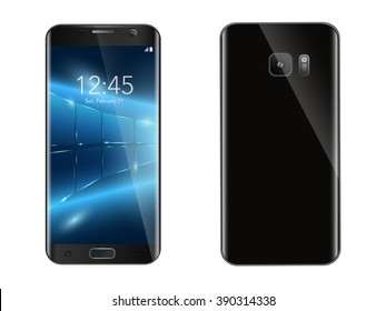 The touch phone. Vector image