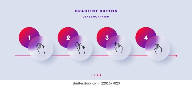 Touch press set icon. Index finger, decrease, increase, approximation, Scrolling, click, arrow, sensor, turn. Zoom in concept. Glassmorphism style. Vector line icon for Business and Advertising