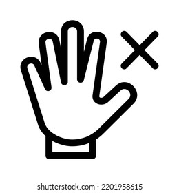 Touchverbotene Symbole oder Logo einzeln auf Zeichen, Vektorgrafik - qualitativ hochwertige Vektorsymbole mit schwarzem Hintergrund
