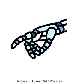 touch robot hand gesture color icon vector. touch robot hand gesture sign. isolated symbol illustration