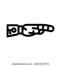 touch robot hand gesture line icon vector. touch robot hand gesture sign. isolated contour symbol black illustration