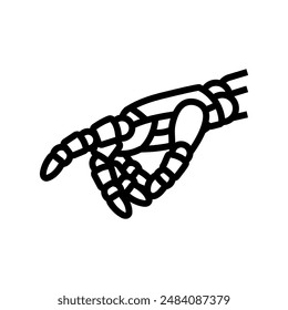touch robot hand gesture line icon vector. touch robot hand gesture sign. isolated contour symbol black illustration