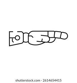 touch robot hand gesture line icon vector. touch robot hand gesture sign. isolated contour symbol black illustration