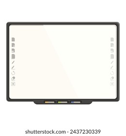 Icono de tablero de pantalla táctil vector de dibujos animados. Educación en la escuela. Táctil informático