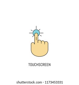 Touch Screen colorful line icon. Simple Icon illustration. Touch Screen Line Icon Useful For Web, Mobile, Software & Apps. Eps-10.