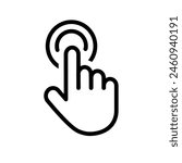 Touch screen finger hand press push icon vector	