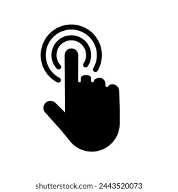 Touch screen finger hand press push icon vector	