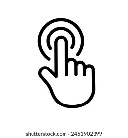 Touch screen finger hand press push icon vector	