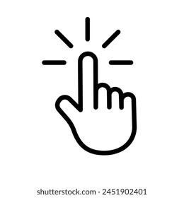 Touch screen finger hand press push icon vector	