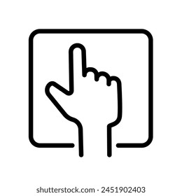 Touch screen finger hand press push icon vector	