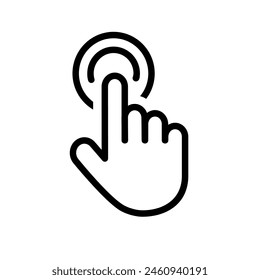 Touch screen finger hand press push icon vector	