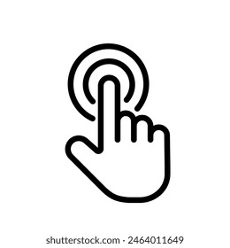 Touch screen finger hand press push icon vector