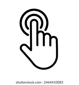 Touch screen finger hand press push icon vector	