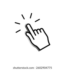 Touch screen finger hand press push icon vector
