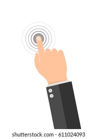 Touch screen finger icon. Finger to touch screen. Vector illustration. Hand to touch of surface display.