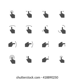 touch screen flat vector icons