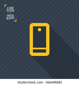 a touch screen gadget smart phone line vector icon for web and app mobile minimalistic flat design