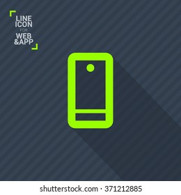 a touch screen gadget smart phone line vector icon for web and app mobile minimalistic flat design