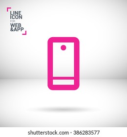 a touch screen gadget smart phone line vector icon for web and app mobile minimalistic flat design
