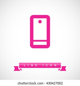 a touch screen gadget smart phone line vector icon for web and app mobile minimalistic flat design