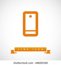 a touch screen gadget smart phone line vector icon for web and app mobile minimalistic flat design
