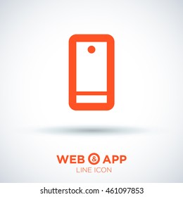 a touch screen gadget smart phone line vector icon for web and app mobile minimalistic flat design
