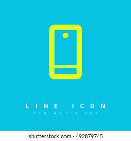a touch screen gadget smart phone line vector icon for web and app mobile minimalistic flat design